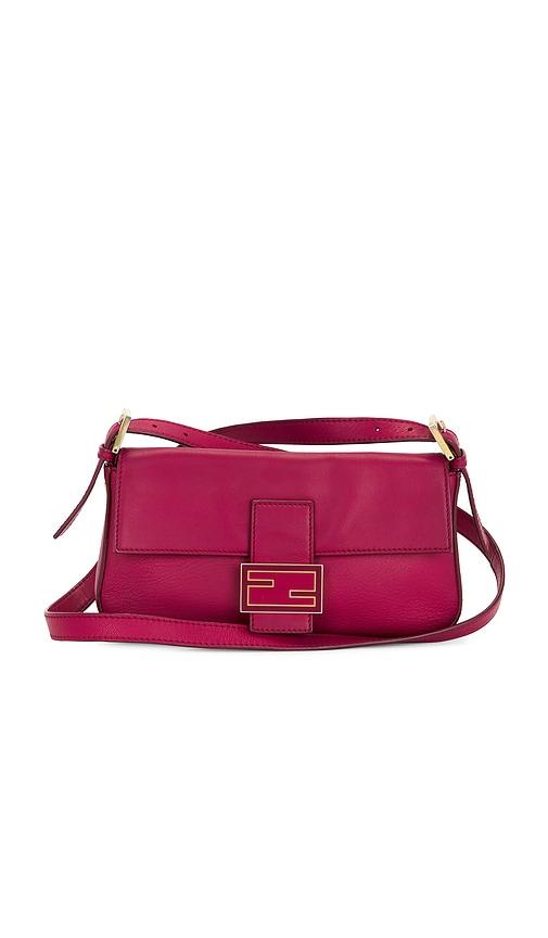 fwrd renew fendi baguette shoulder bag in fuchsia.