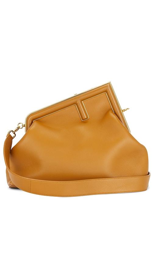 fwrd renew fendi first shoulder bag in brown.