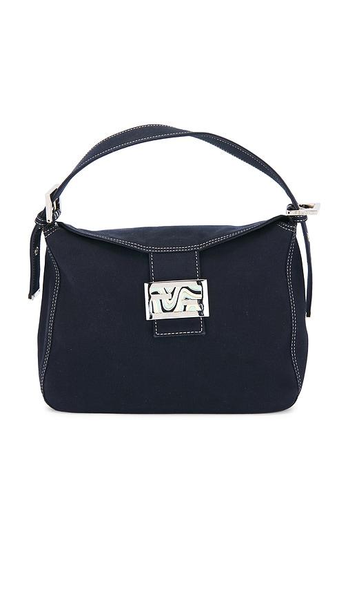 fwrd renew fendi mama baguette shoulder bag in blue.