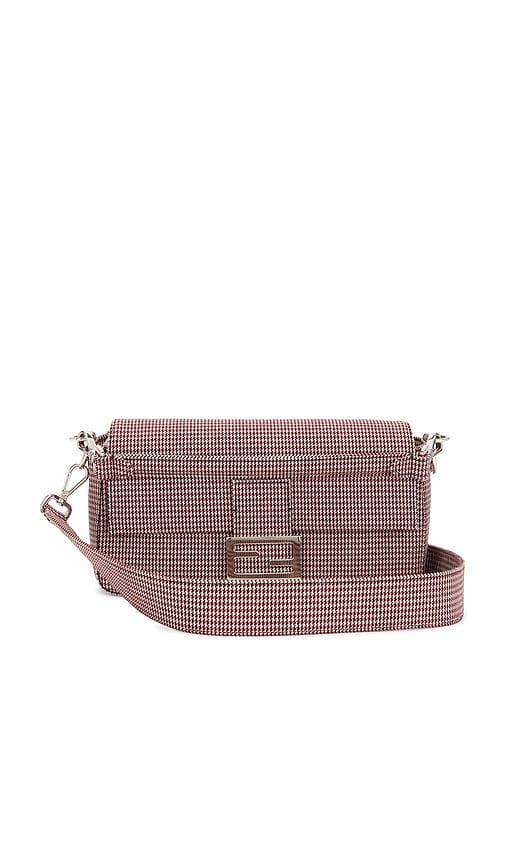 fwrd renew fendi mama baguette shoulder bag in red.