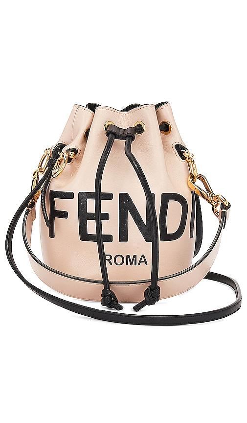 fwrd renew fendi mon tresor bucket bag in beige.