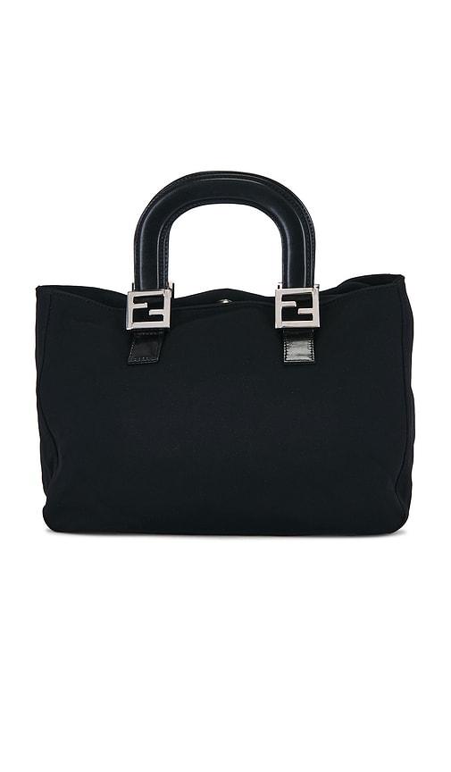 fwrd renew fendi neoprene handbag in black.