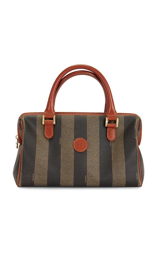 fwrd renew fendi pequin handbag in green,brown.