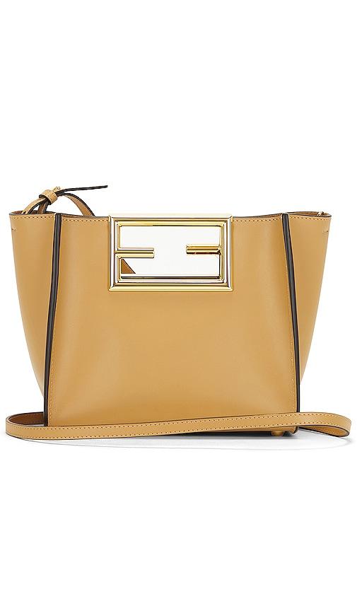 fwrd renew fendi way tote bag in tan.