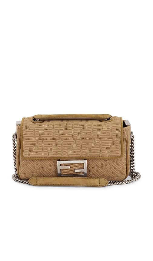 fwrd renew fendi x skims midi chain baguette shoulder bag in beige.