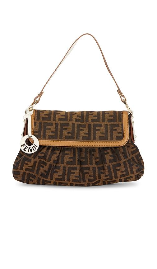 fwrd renew fendi zucca chef shoulder bag in brown.