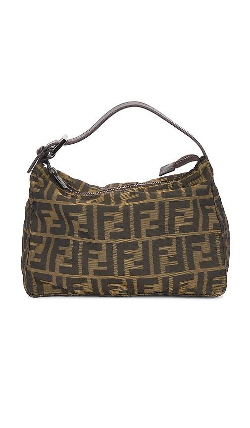 fwrd renew fendi zucca handbag in brown.