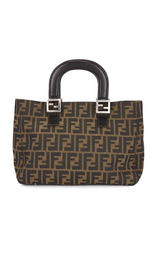 fwrd renew fendi zucca handbag in brown.