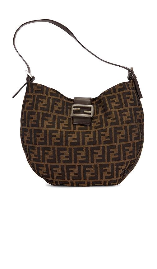 fwrd renew fendi zucca hobo bag in brown.