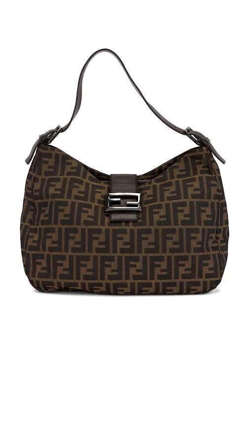 fwrd renew fendi zucca hobo bag in brown.