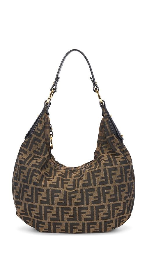 fwrd renew fendi zucca hobo bag in brown.