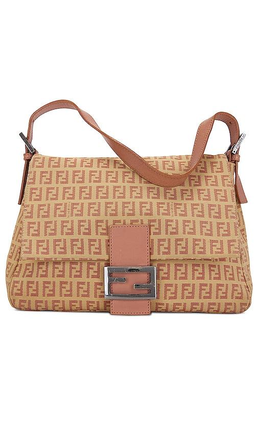 fwrd renew fendi zucca mama baguette shoulder bag in pink.