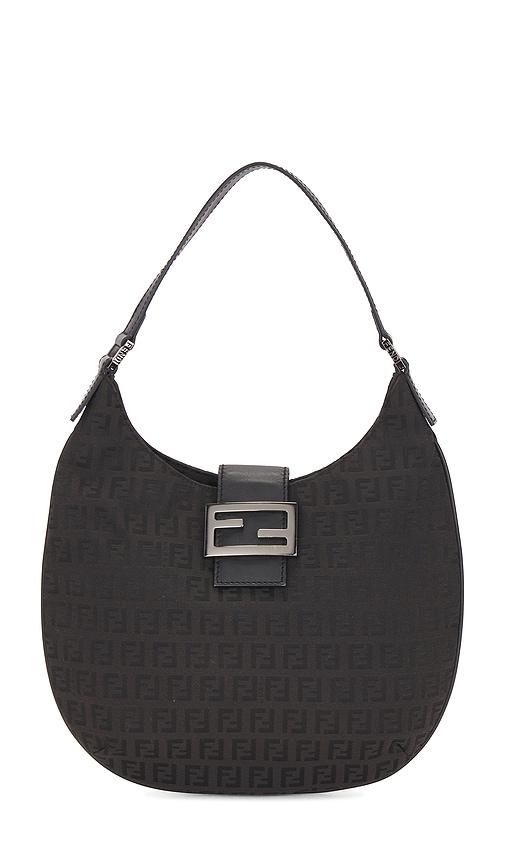 fwrd renew fendi zucchino hobo bag in black.