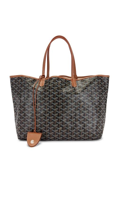 fwrd renew goyard saint louis pm tote bag in black.