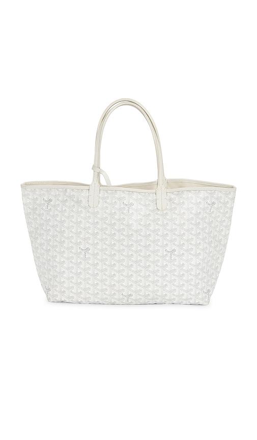 fwrd renew goyard saint louis pm tote bag in white.