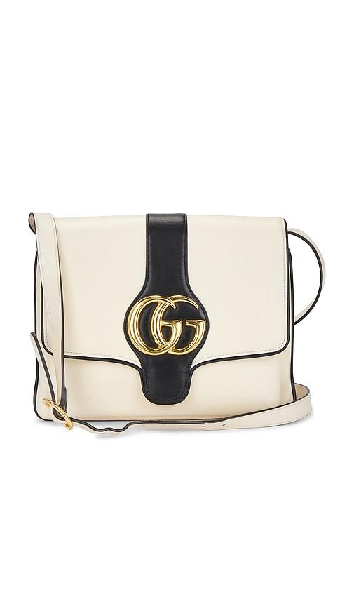 fwrd renew gucci arli shoulder bag in ivory.