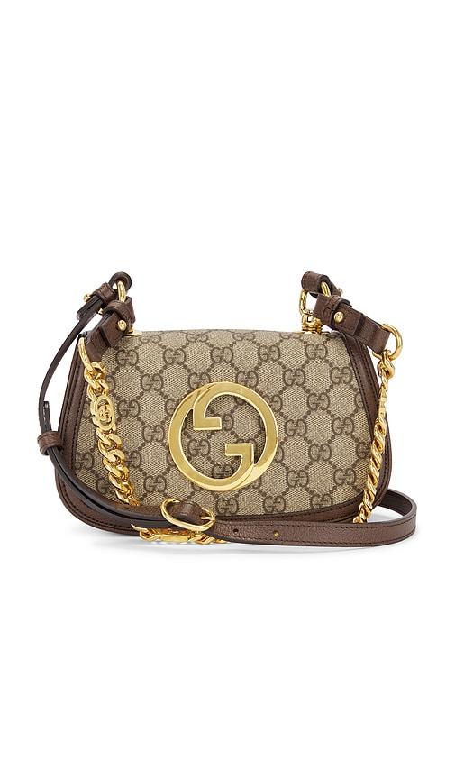 fwrd renew gucci blondie shoulder bag in beige.