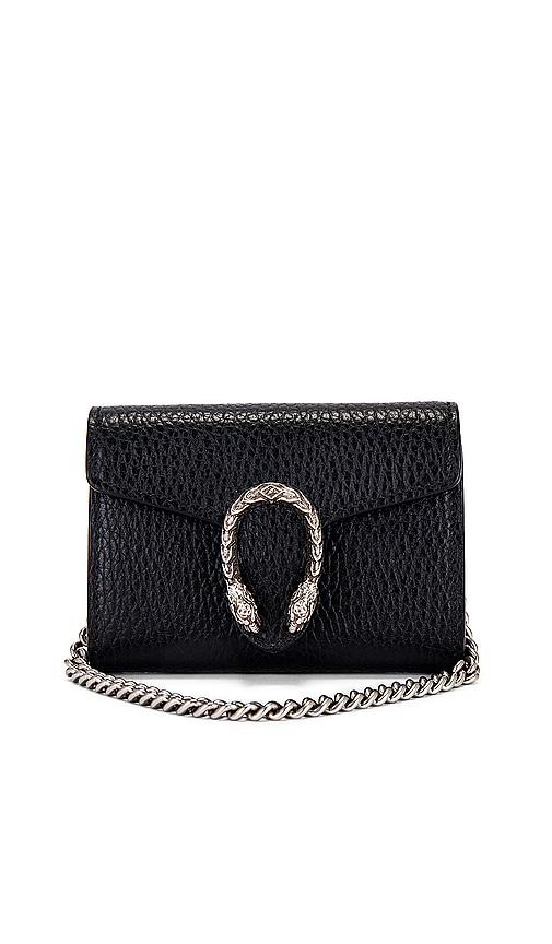 fwrd renew gucci dionysus wallet on chain in black.
