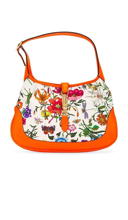 fwrd renew gucci flora jackie 1961 hobo bag in orange.