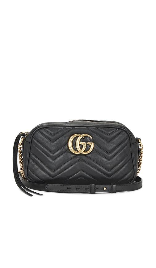 fwrd renew gucci gg marmont shoulder bag in black.