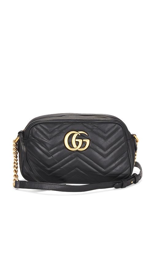 fwrd renew gucci gg marmont shoulder bag in black.
