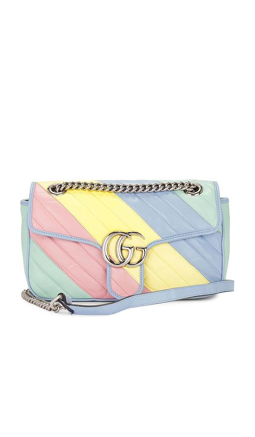 fwrd renew gucci gg marmont shoulder bag in mint.