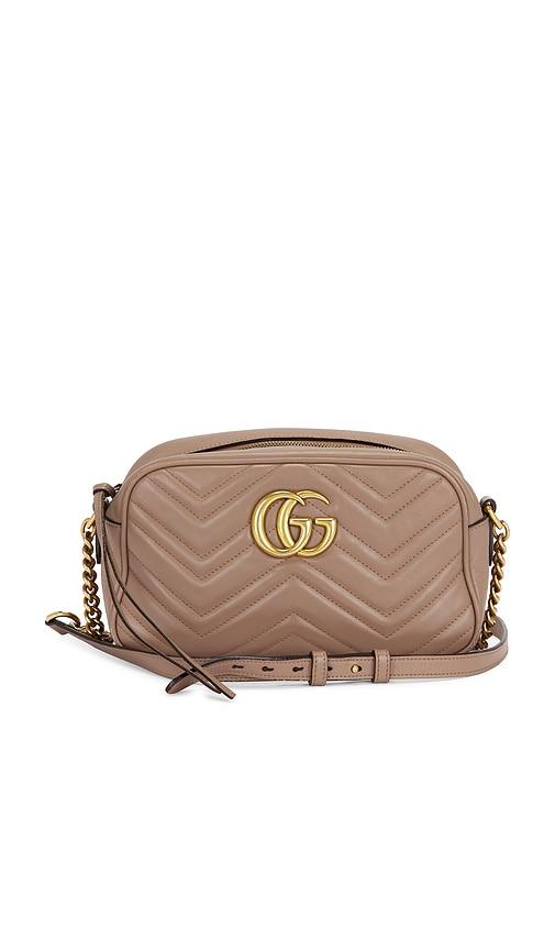 fwrd renew gucci gg marmont shoulder bag in pink.