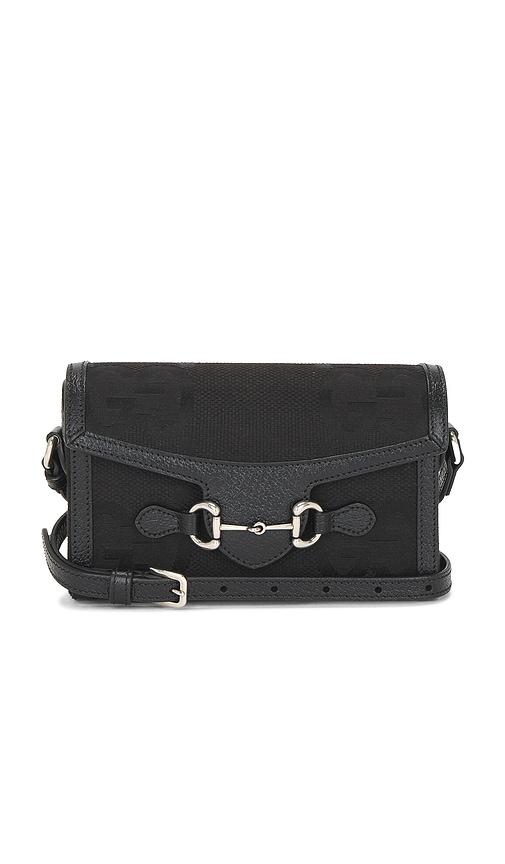 fwrd renew gucci horsebit 1955 shoulder bag in black.
