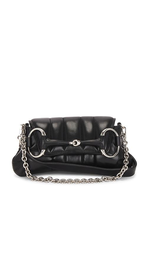 fwrd renew gucci horsebit clutch in black.