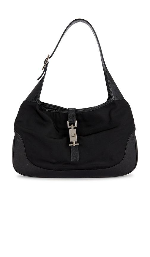 fwrd renew gucci jackie hobo bag in black.