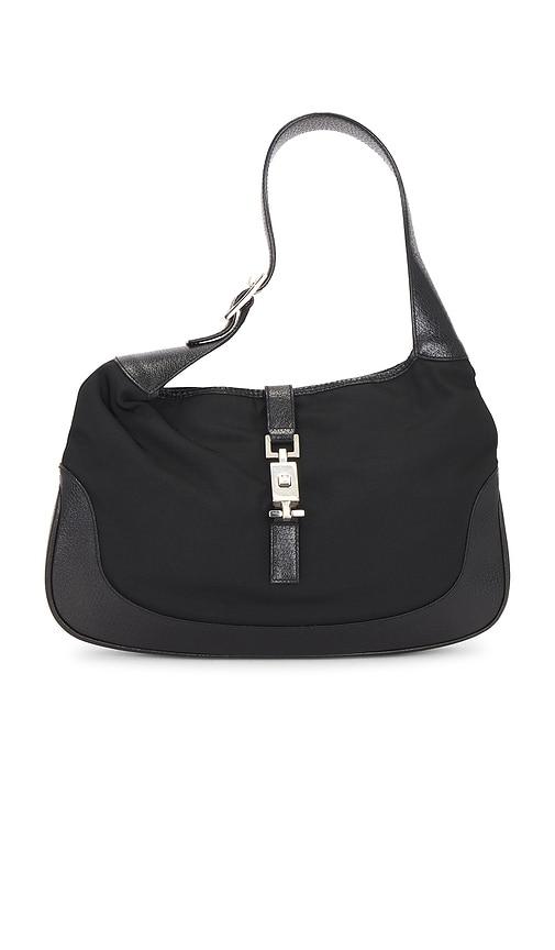 fwrd renew gucci jackie hobo bag in black.