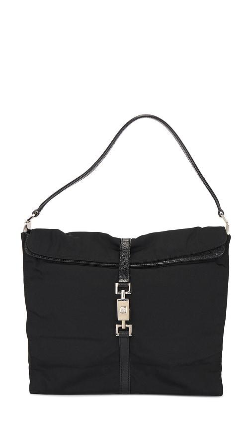 fwrd renew gucci jackie shoulder bag in black.