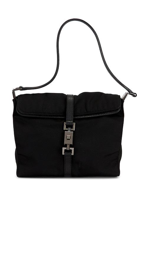 fwrd renew gucci jackie shoulder bag in black.