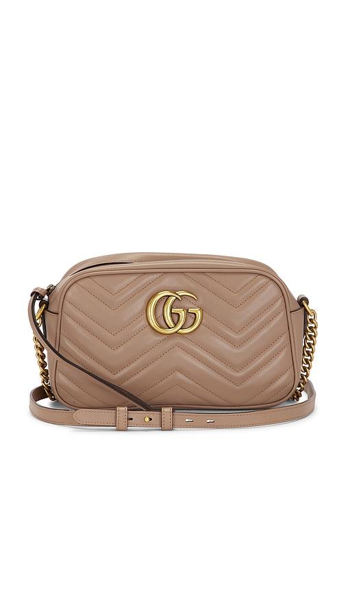 fwrd renew gucci mini gg marmont shoulder bag in pink.