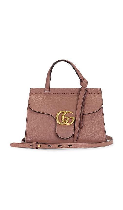 fwrd renew gucci mini gg marmont shoulder bag in pink.