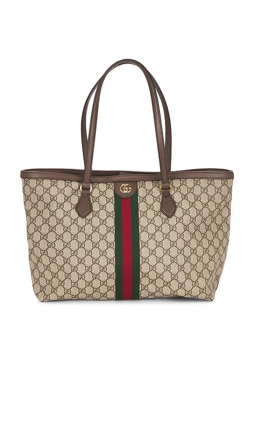 fwrd renew gucci ophidia tote bag in beige.