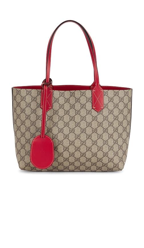 fwrd renew gucci reversible tote bag in beige.
