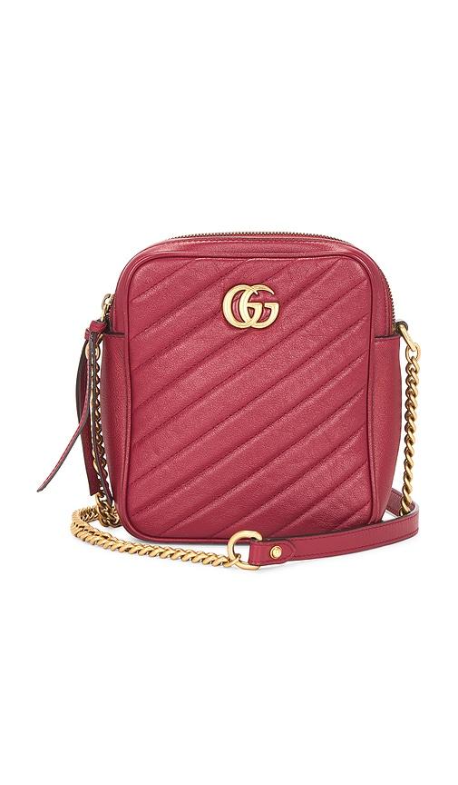 fwrd renew gucci tall gg marmont crossbody bag in red.