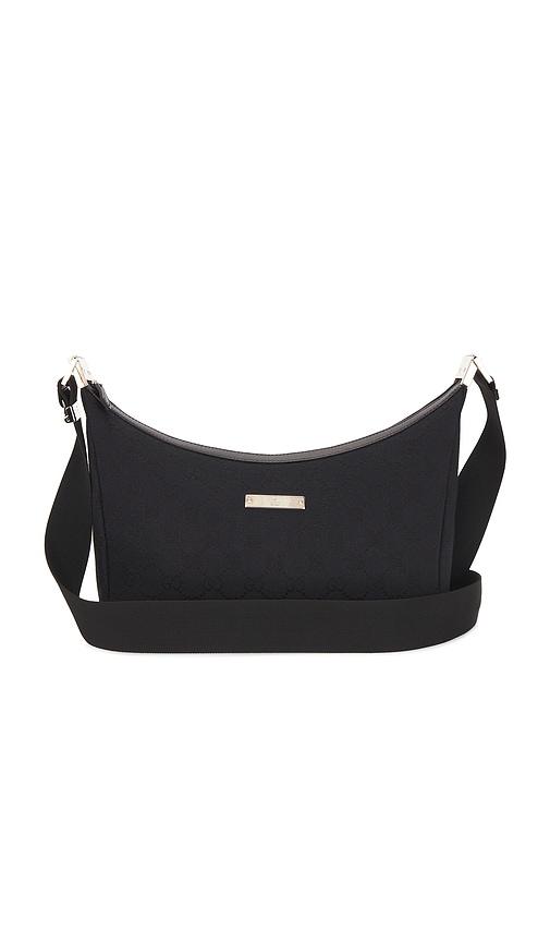 fwrd renew gucci vintage shoulder bag in black.