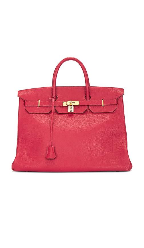 fwrd renew hermes 1992 fjord birkin 40 retourne handbag in red.