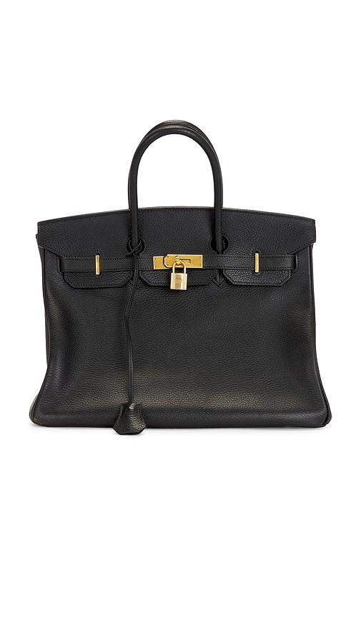 fwrd renew hermes ardennes birkin 35 retourne handbag in black.