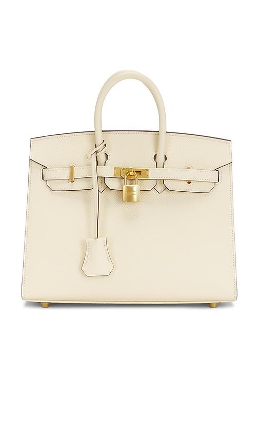 fwrd renew hermes epsom birkin 25 handbag in cream.