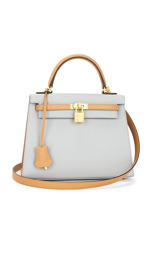 fwrd renew hermes epsom kelly 25 handbag in blue.