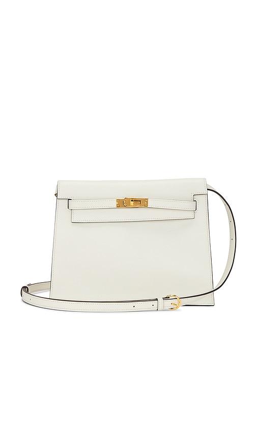 fwrd renew hermes evercolor kelly danse shoulder bag in white.