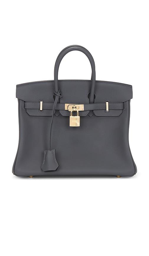 fwrd renew hermes swift birkin 25 handbag in grey.