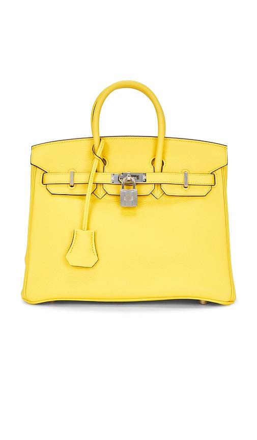 fwrd renew hermes taurillon clemence birkin 25 handbag in yellow.
