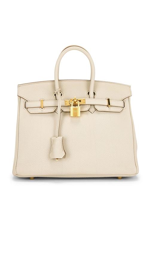 fwrd renew hermes togo birkin 25 handbag in beige.