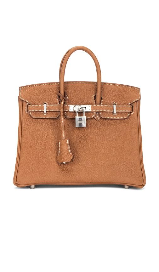 fwrd renew hermes togo birkin 25 handbag in brown.