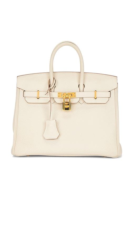 fwrd renew hermes togo birkin 25 handbag in cream.