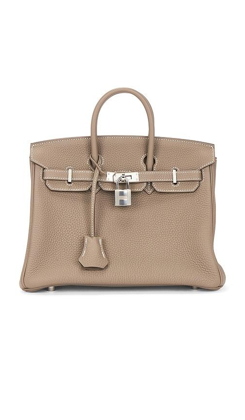 fwrd renew hermes togo birkin 25 handbag in taupe.